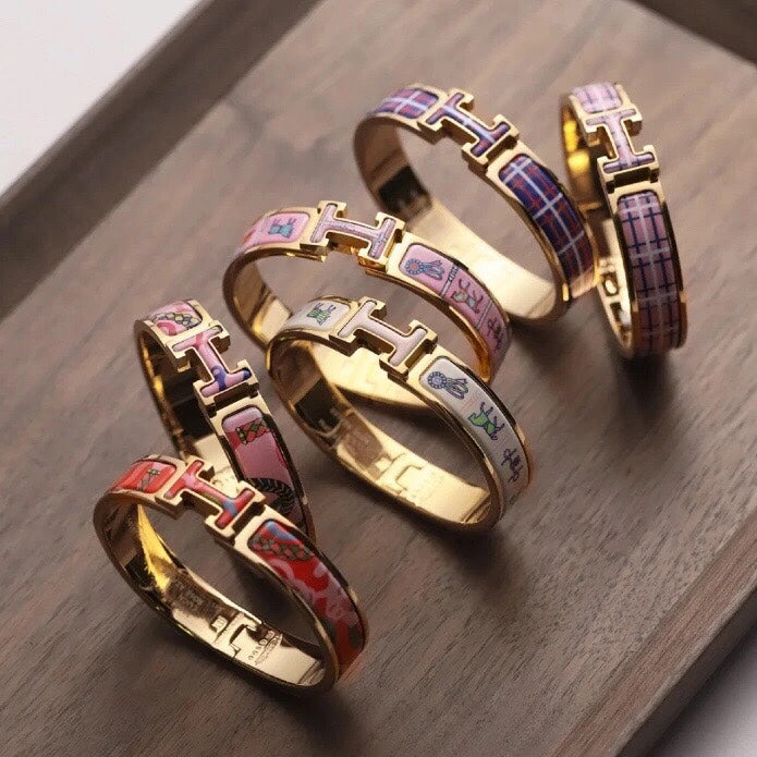 18K Clic Hermes Panoplie Equestre Pink Bracelet